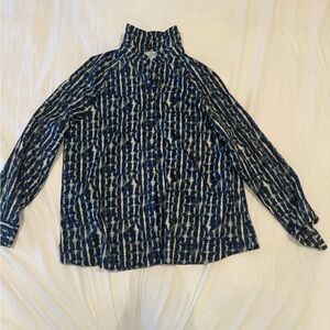 Blue and White Patterned Shirt